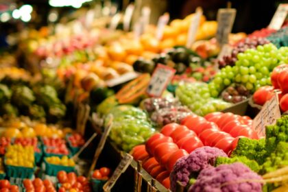 A local produce stand with fresh vegetables