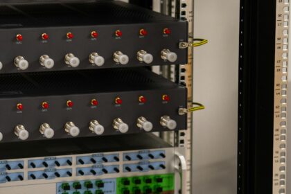 Data centre server racks and cooling equipment