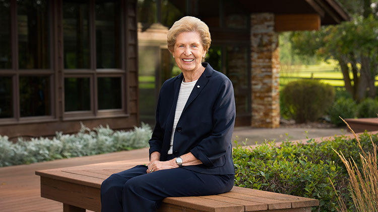 Portrait of Joan Donald, Alberta Order of Excellence member and co-founder of Parkland Fuel Corp.