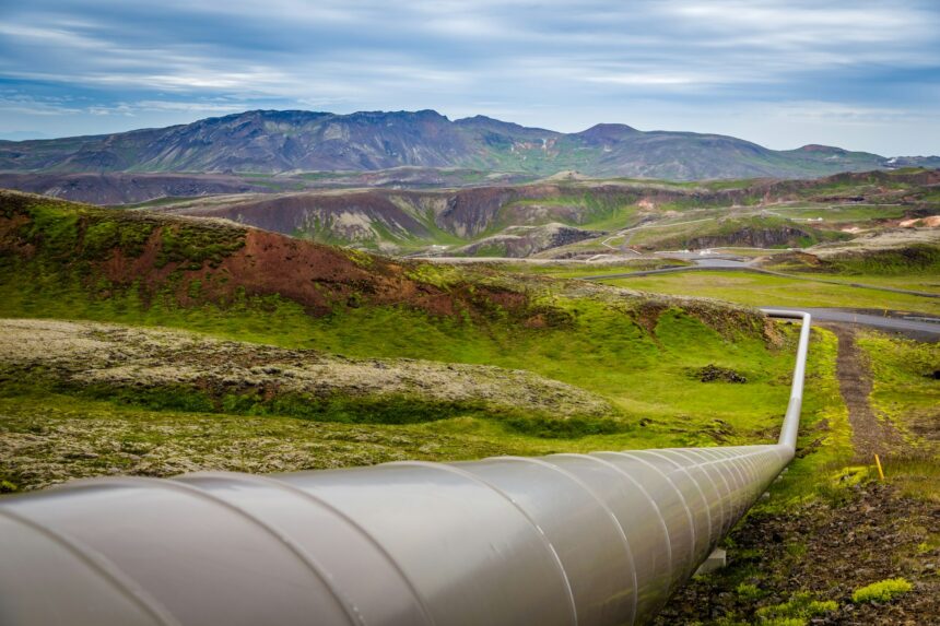 Export pipeline running across open country