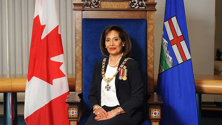 Portrait of the Honourable Salma Lakhani, Lieutenant Governor of Alberta and Alberta Order of Excellence Chancellor