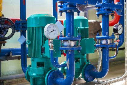Pipework and valve assemblies on an industrial injection site