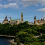 The Parliament buildings on Parliament Hill in Ottawa