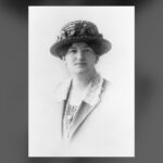 Black and white studio portrait of a woman in a brimmed hat, Nellie McClung